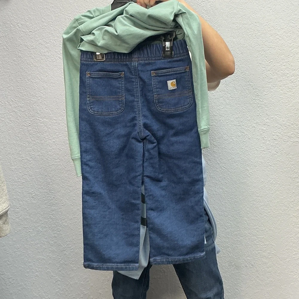 NWT Carhartt Kids Sz 3T Mint Dog Graphic LSS and Matching Denim Pant Set